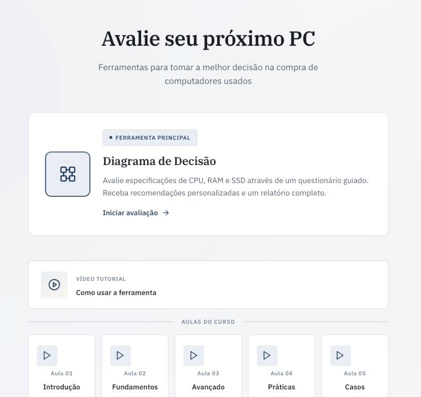 Fluxo de decisão CBB - Etapa inicial